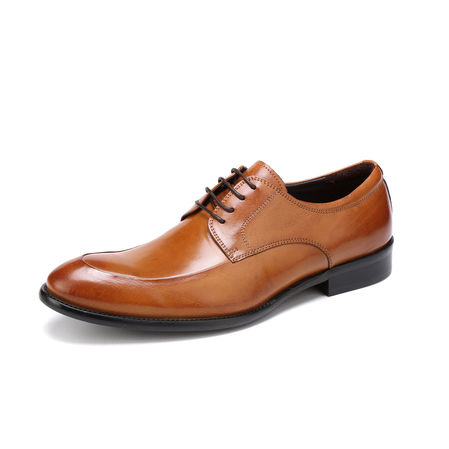 Mens Pointed-toe Leather Dress Shoes For Business Attire - Image 4